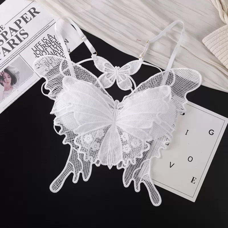 Summer Women's Sexy Butterfly Lace Up Crop Tops Cross Backless Sleeveless  Aesthetic Camisole Casual Vest