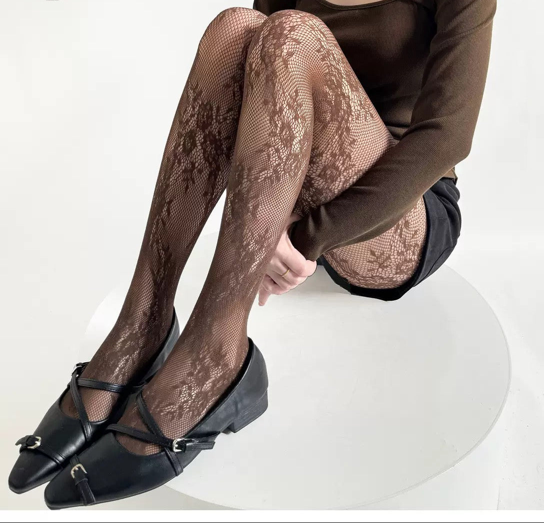 Long socks in the shape of a flower, women's socks, inner socks, silk, sexy socks