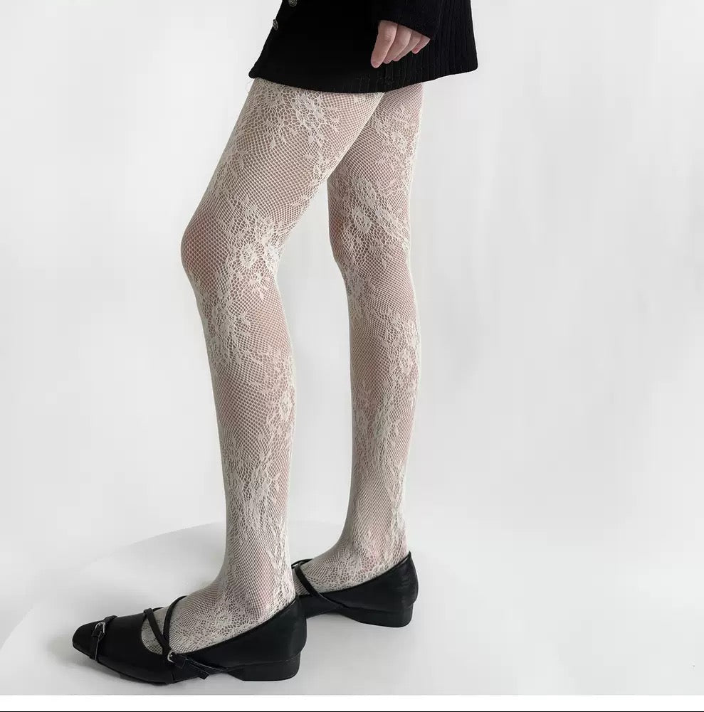 Long socks in the shape of a flower, women's socks, inner socks, silk, sexy socks