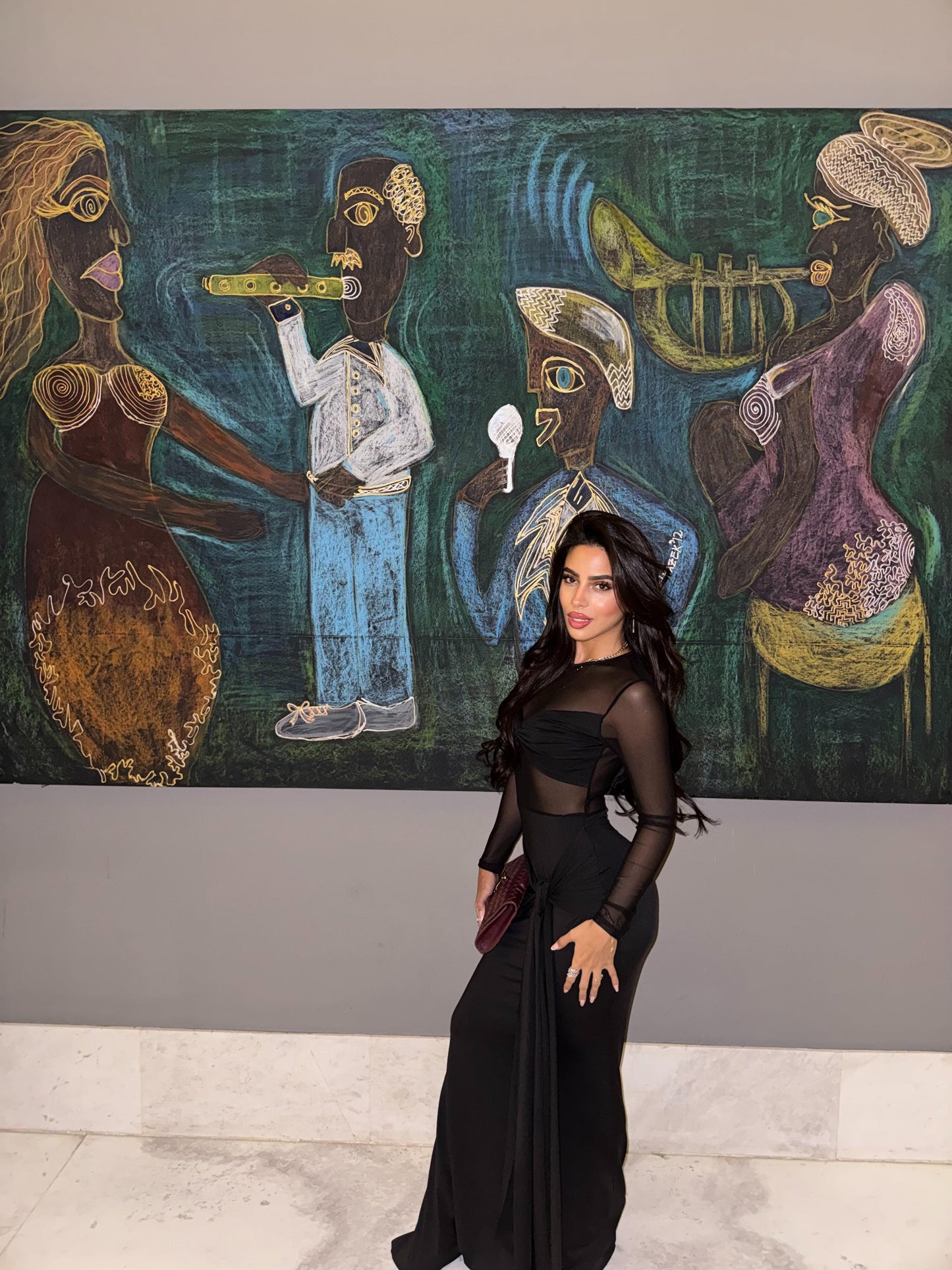 Women's Sexy Mesh See-Through Maxi Dress Long Sleeve Bowknot Evening Gown for Club Party Trendy High Street Style 2025