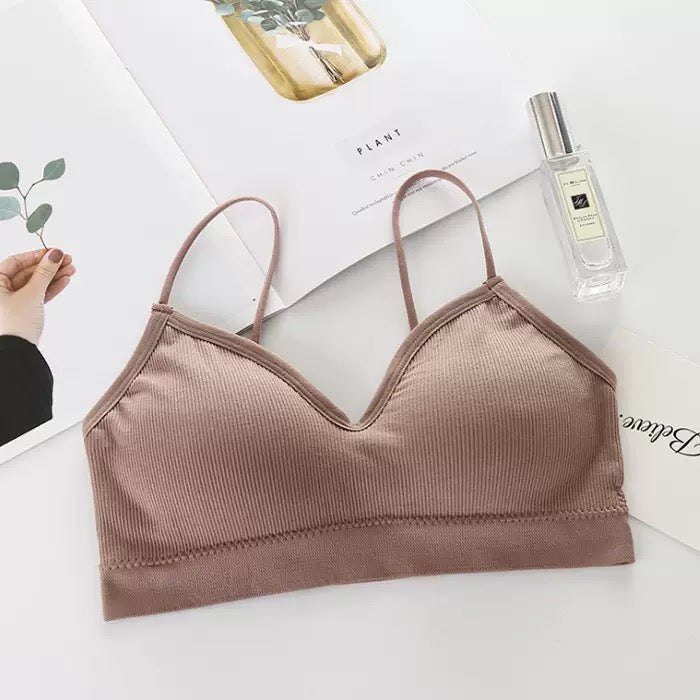 Bra Women Tube Tops Underwear Padded Bras Teenage Underclothes  Lingerie Students Bra Solid Soft Cotton