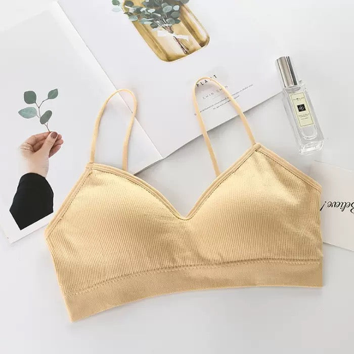 Bra Women Tube Tops Underwear Padded Bras Teenage Underclothes  Lingerie Students Bra Solid Soft Cotton
