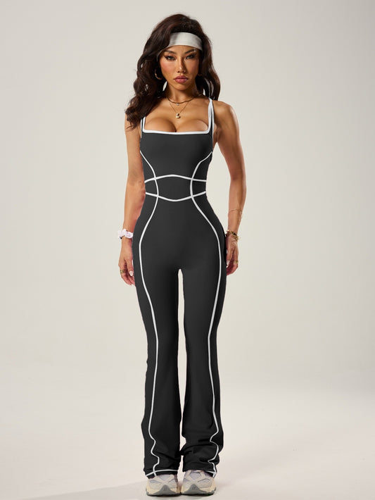 Sports Pink Jumpsuits Women's Tracksuit One-Piece Fitness Suit  Gym Sets Long Sleeves  Exercise Bodysuit Woman
