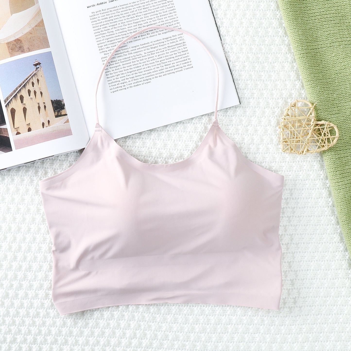 Sexy Crop Tops Women Ice Silk Tank Top Summer Seamless Backless Vest Tube Top Underwear Padded Bra Bralette Camisole Accessory