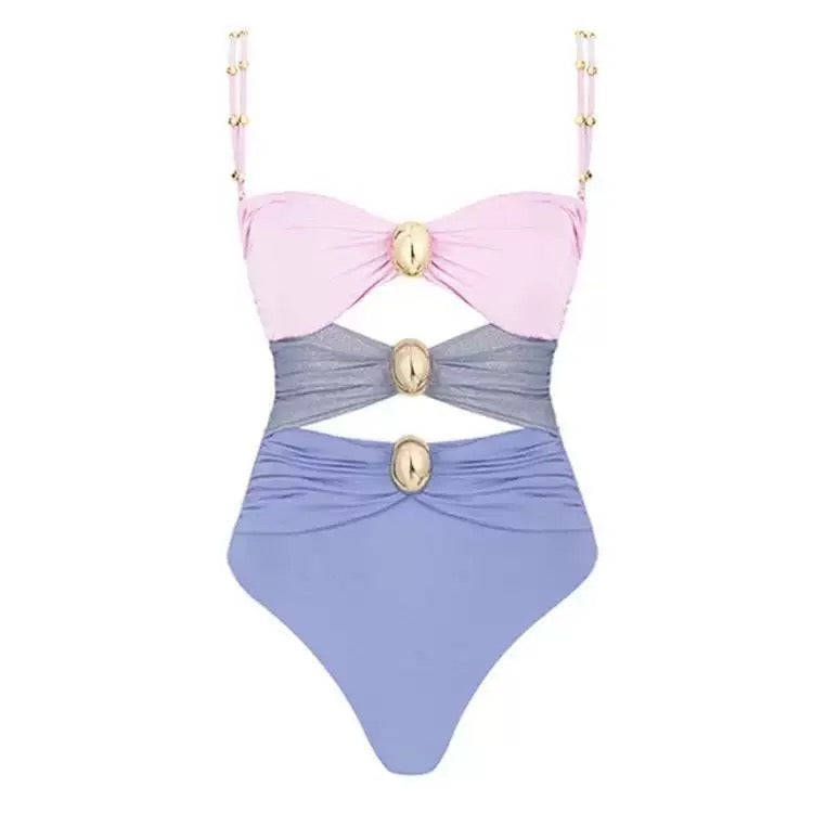 Women One Piece Swimsuit and Sarong Skirts Vacation Swimwear Summer New Buttons Beachwear Bathing Suit Bikini Set 2026