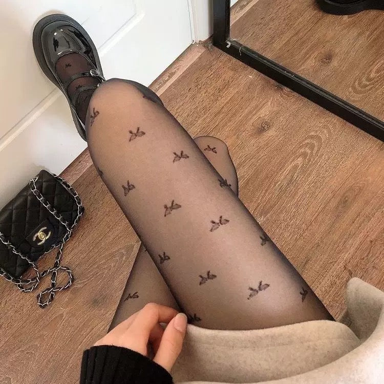 Sexy  Women Lady Fishnet Hoise Pantyhose Tights, RIBBON pattern