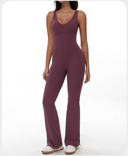 Sports Jumpsuits Women's Tracksuit One-Piece Fitness Suit  Gym Sets Long Sleeves  Exercise Bodysuit Woman