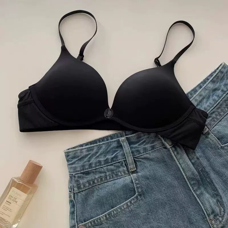 U-shaped Front Buckle Sexy Women's Bra Thin Breathable Small Chest Gathering Bras Comfortable Seamless Underwear Everyday Bra