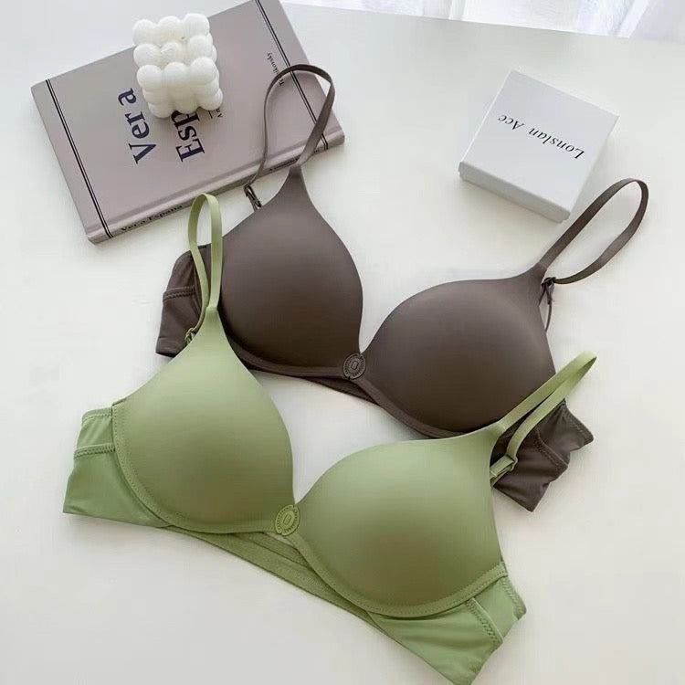 U-shaped Front Buckle Sexy Women's Bra Thin Breathable Small Chest Gathering Bras Comfortable Seamless Underwear Everyday Bra