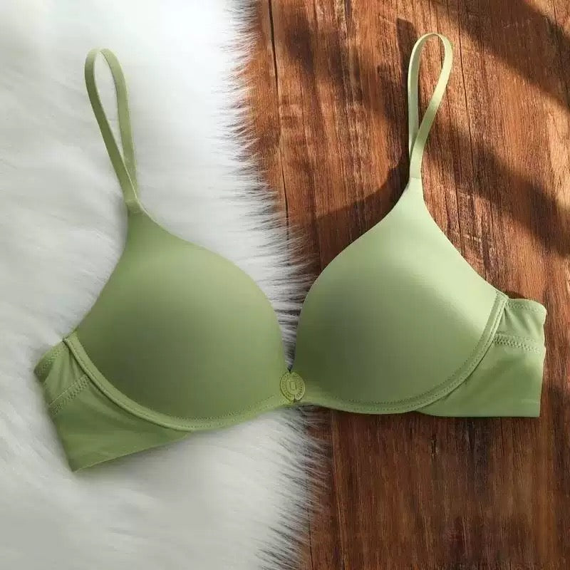 U-shaped Front Buckle Sexy Women's Bra Thin Breathable Small Chest Gathering Bras Comfortable Seamless Underwear Everyday Bra