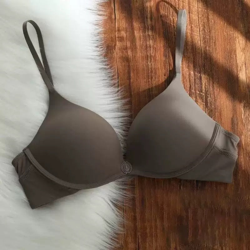 U-shaped Front Buckle Sexy Women's Bra Thin Breathable Small Chest Gathering Bras Comfortable Seamless Underwear Everyday Bra