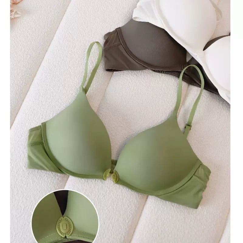 U-shaped Front Buckle Sexy Women's Bra Thin Breathable Small Chest Gathering Bras Comfortable Seamless Underwear Everyday Bra