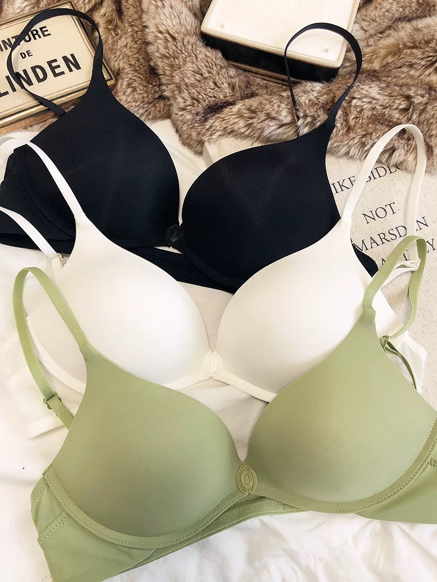 U-shaped Front Buckle Sexy Women's Bra Thin Breathable Small Chest Gathering Bras Comfortable Seamless Underwear Everyday Bra