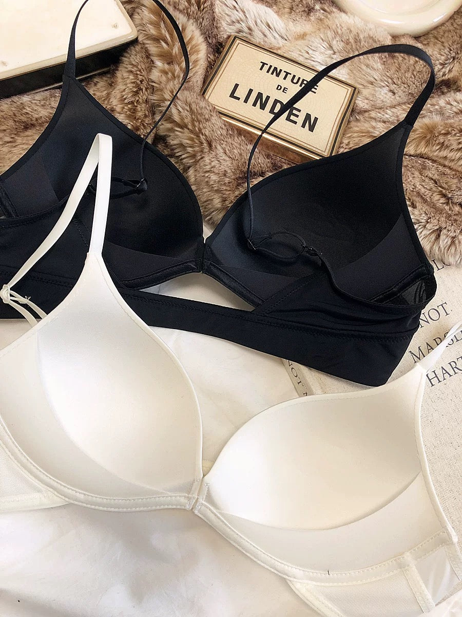 U-shaped Front Buckle Sexy Women's Bra Thin Breathable Small Chest Gathering Bras Comfortable Seamless Underwear Everyday Bra