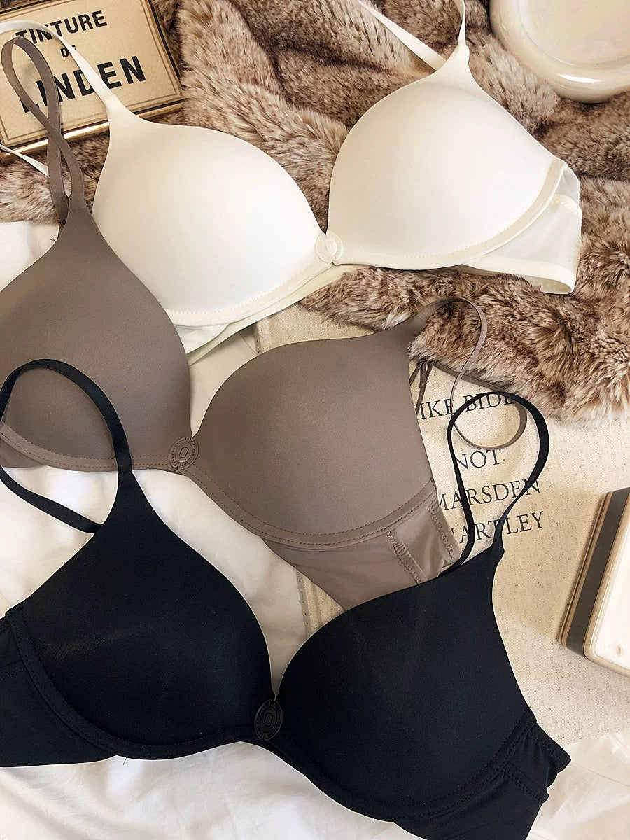 U-shaped Front Buckle Sexy Women's Bra Thin Breathable Small Chest Gathering Bras Comfortable Seamless Underwear Everyday Bra