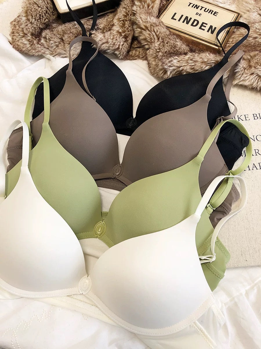 U-shaped Front Buckle Sexy Women's Bra Thin Breathable Small Chest Gathering Bras Comfortable Seamless Underwear Everyday Bra