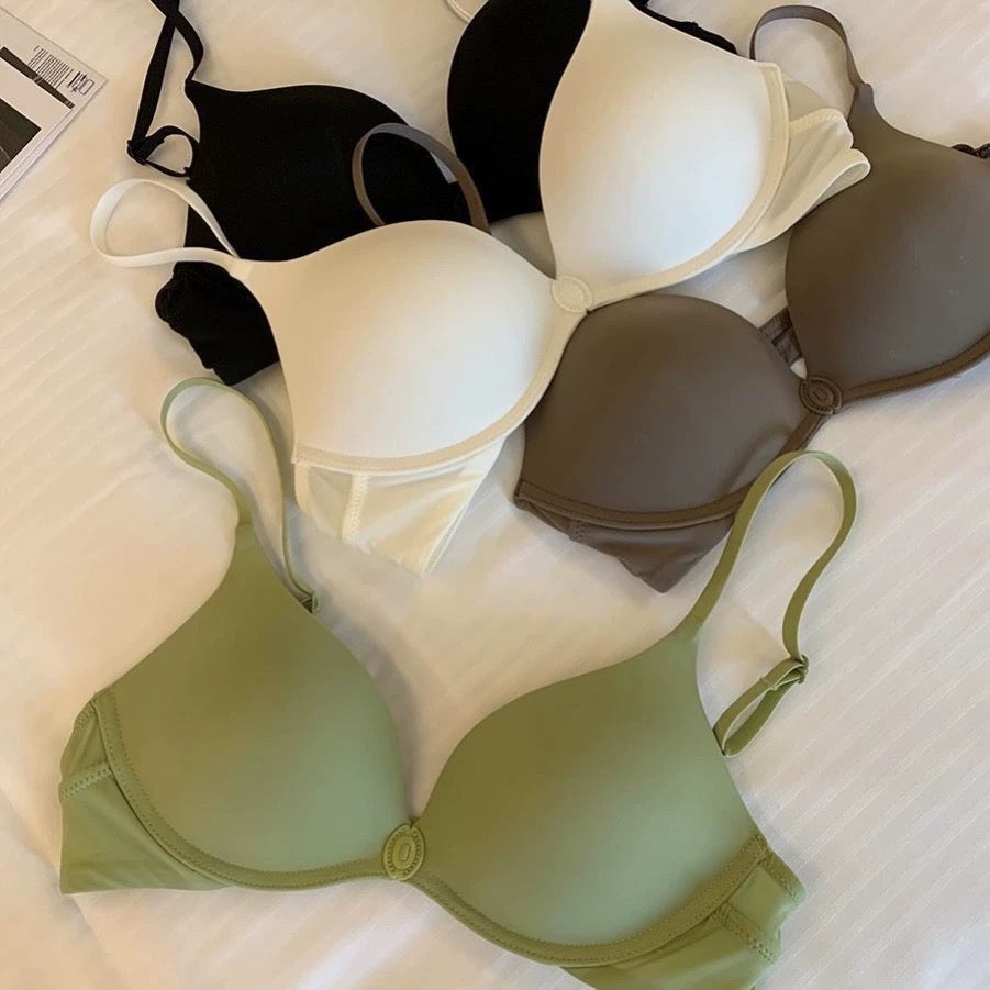 U-shaped Front Buckle Sexy Women's Bra Thin Breathable Small Chest Gathering Bras Comfortable Seamless Underwear Everyday Bra