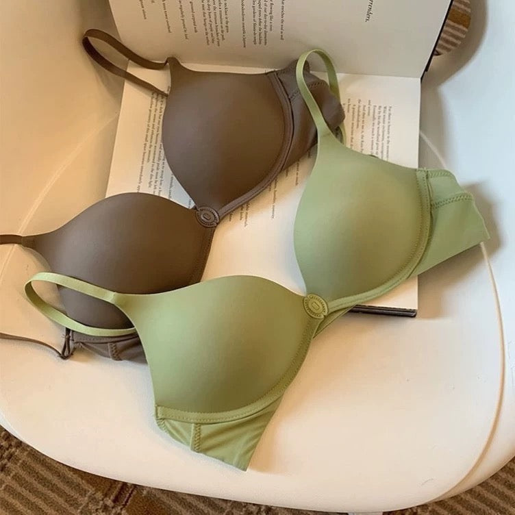 U-shaped Front Buckle Sexy Women's Bra Thin Breathable Small Chest Gathering Bras Comfortable Seamless Underwear Everyday Bra