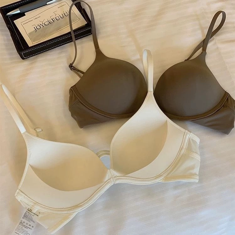 U-shaped Front Buckle Sexy Women's Bra Thin Breathable Small Chest Gathering Bras Comfortable Seamless Underwear Everyday Bra