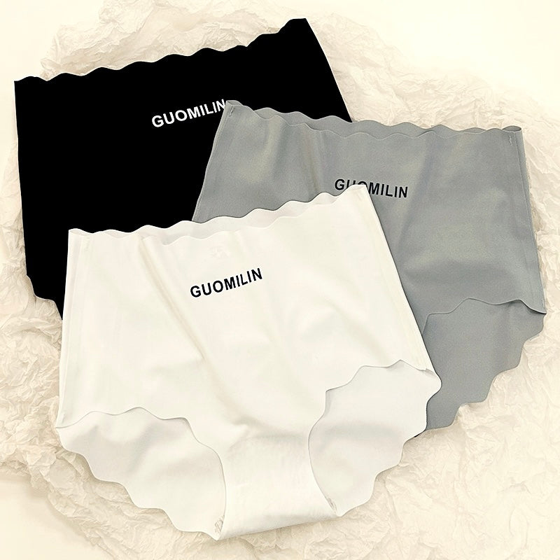 Ice silk underwear women's summer thin  file breathable and seamless sexy high waist belly triangle shorts head