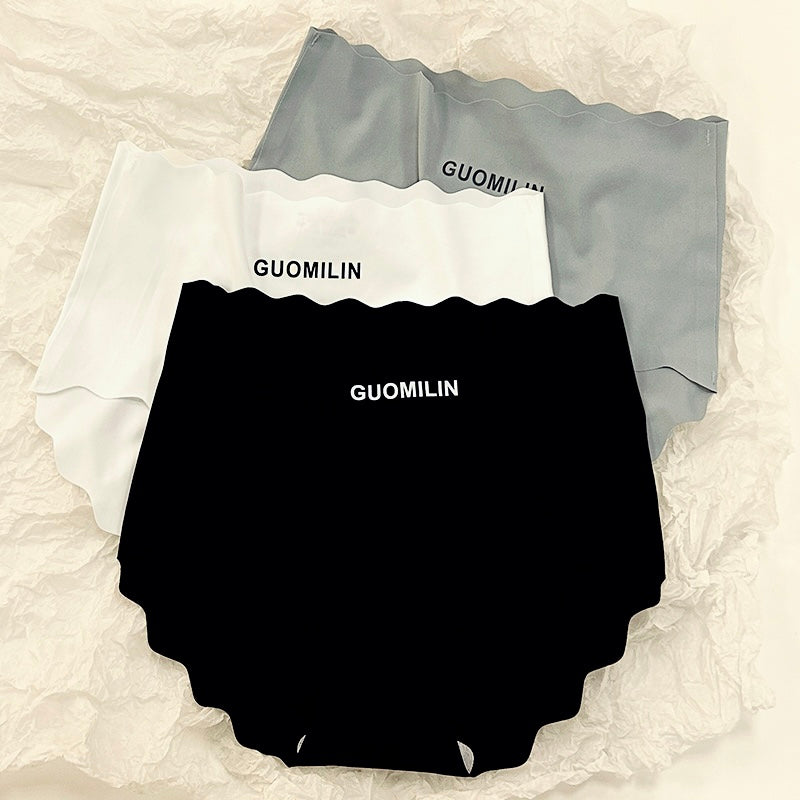 Ice silk underwear women's summer thin  file breathable and seamless sexy high waist belly triangle shorts head