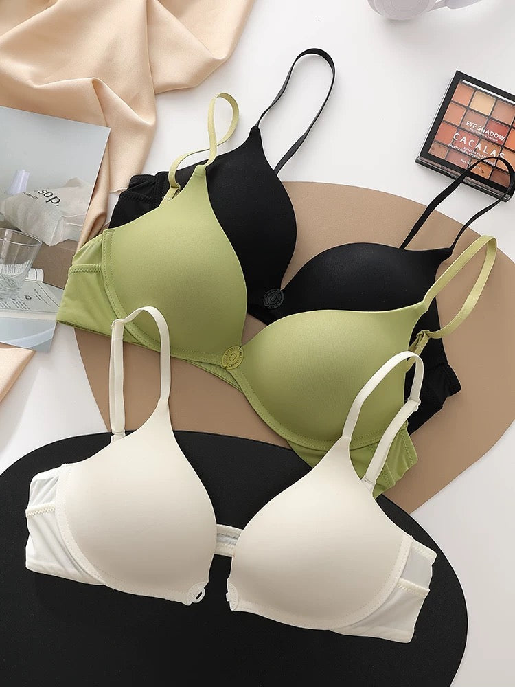U-shaped Front Buckle Sexy Women's Bra Thin Breathable Small Chest Gathering Bras Comfortable Seamless Underwear Everyday Bra