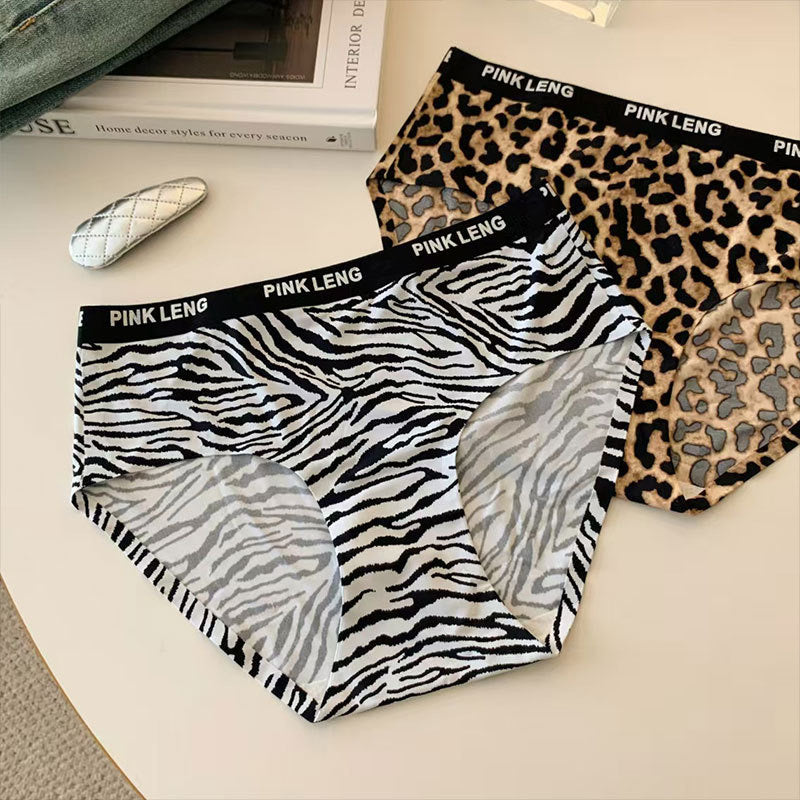 Sexy Seamless Panties Ice Silk Women's Comfortable Wrap Hip Letter Strap Sport Style Female Mid-rise Waist Briefs