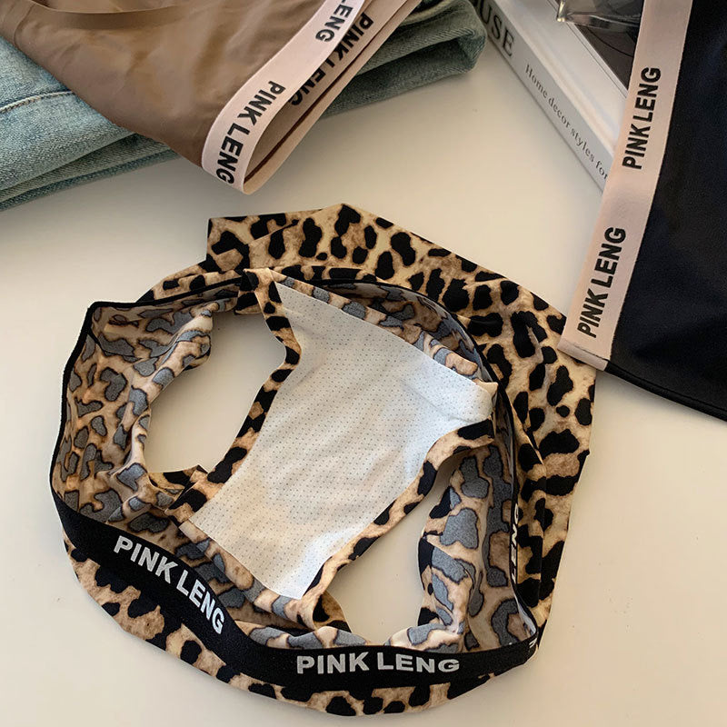 Sexy Seamless Panties Ice Silk Women's Comfortable Wrap Hip Letter Strap Sport Style Female Mid-rise Waist Briefs