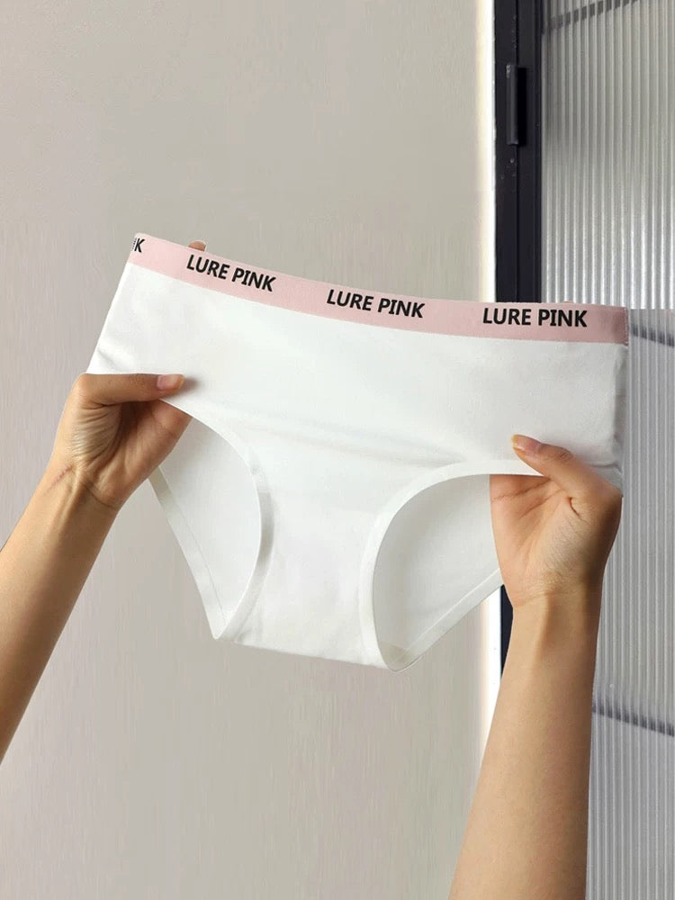 Sexy Seamless Panties Ice Silk Women's Comfortable Wrap Hip Letter Strap Sport Style Female Mid-rise Waist Briefs