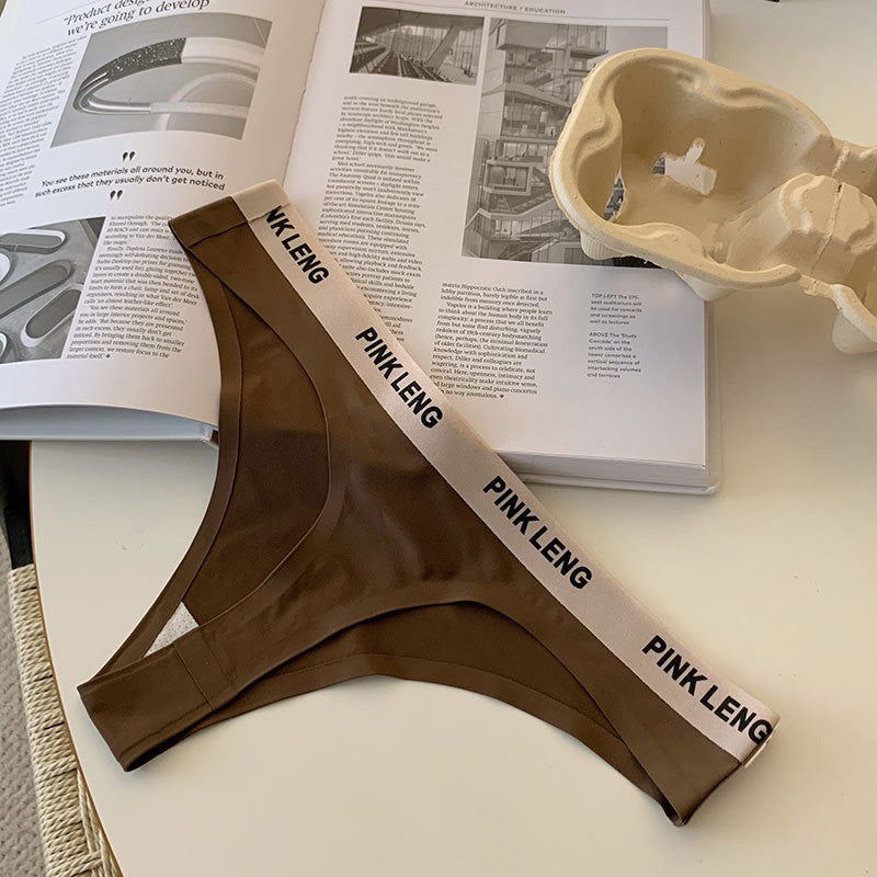 Sexy Thongs Low Waist Ice Silk Seamless Underwear for Women Sports Traceless Breathable Cotton Crotch Panties