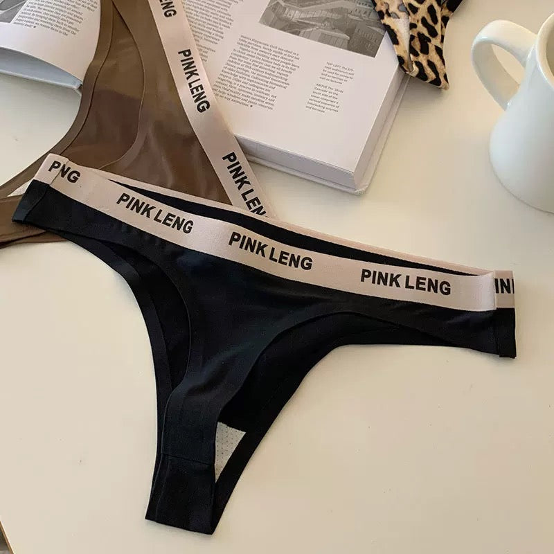 Sexy Thongs Low Waist Ice Silk Seamless Underwear for Women Sports Traceless Breathable Cotton Crotch Panties