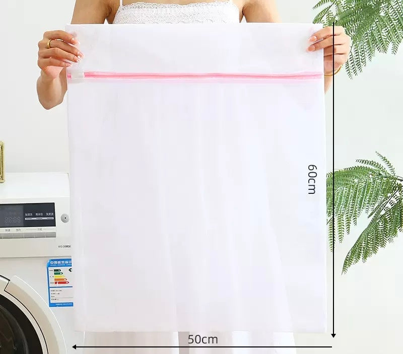 White Durable Large Washing Laundry Bag Mesh Organizer Net Dirty Bra Socks Underwear Shoe Storag Wash Machine Cover Clothes