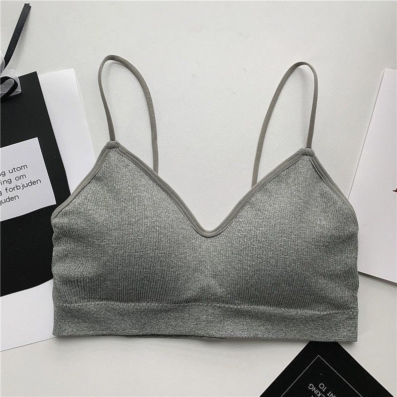 Bra Women Tube Tops Underwear Padded Bras Teenage Underclothes  Lingerie Students Bra Solid Soft Cotton