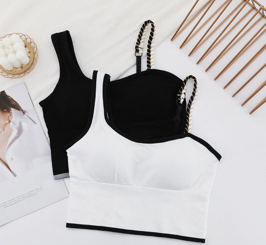 Women's Tube Top Summer New Bras Women Sexy Crop Tops Bra Tube Top Female Camisole Vest Removable Chest Pad  Push Up Crop Top