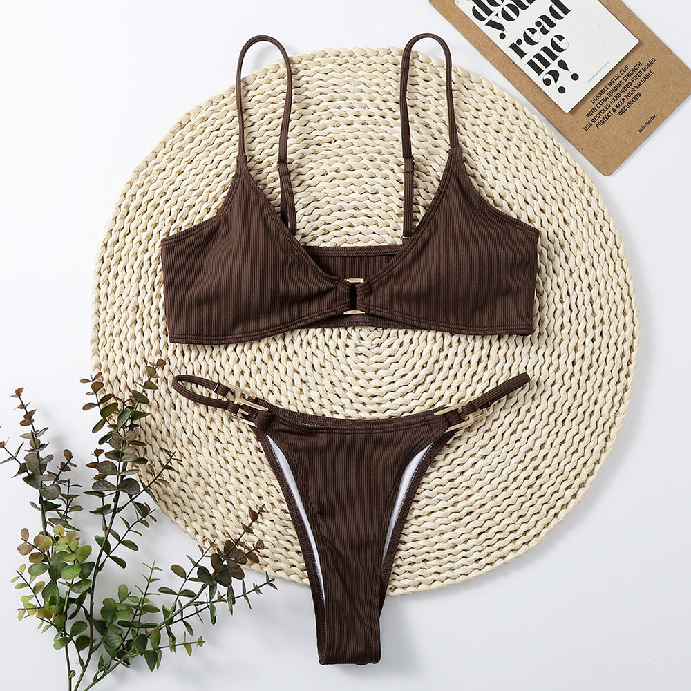 2025 New Sexy Low Waist Soild Bikini Women Swimwear Female Swimsuit Bikinis SetBathing Biquini Suit Beachwear