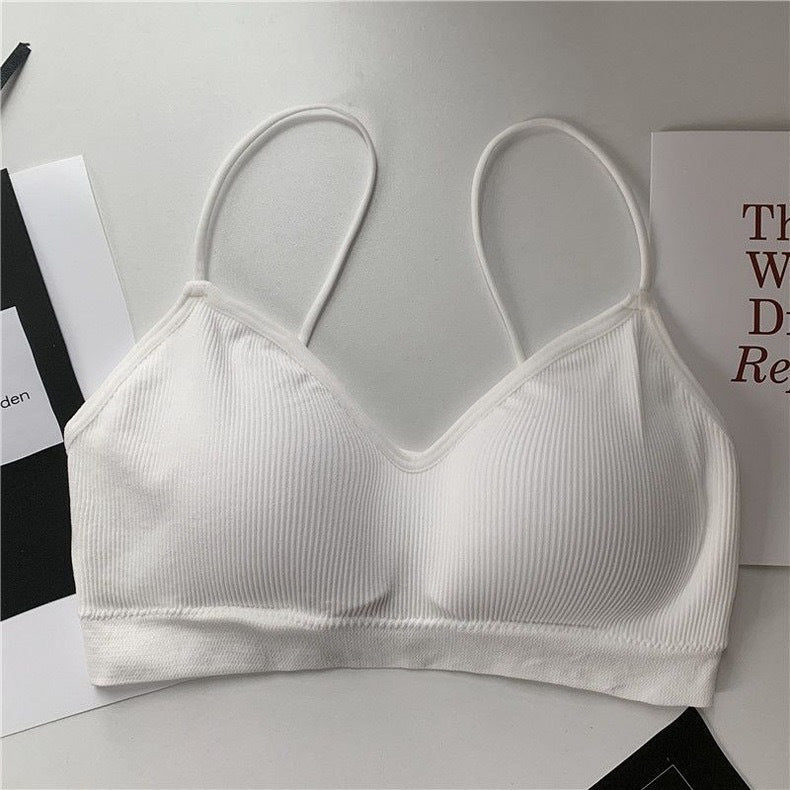Bra Women Tube Tops Underwear Padded Bras Teenage Underclothes  Lingerie Students Bra Solid Soft Cotton