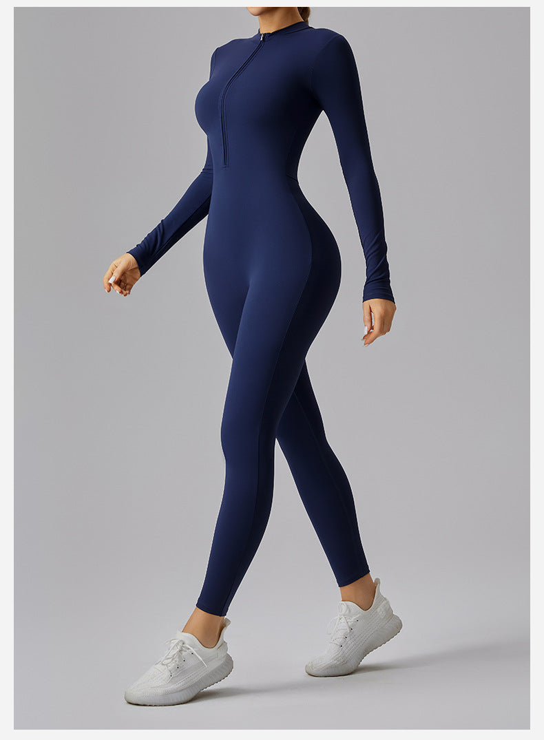 Sports Jumpsuits Women's Tracksuit One-Piece Fitness Suit  Gym Sets Long Sleeves  Exercise Bodysuit Woman