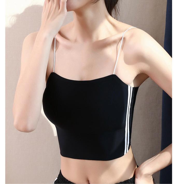 Ladies Seamless Vest With Suspenders On The Outside, Bottoming On The Inside, Ice Silk Sleeveless Top