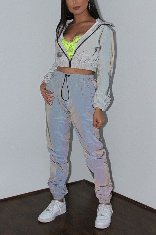 Reflection Suit - Reflect light - set top with pants gray reflect silver