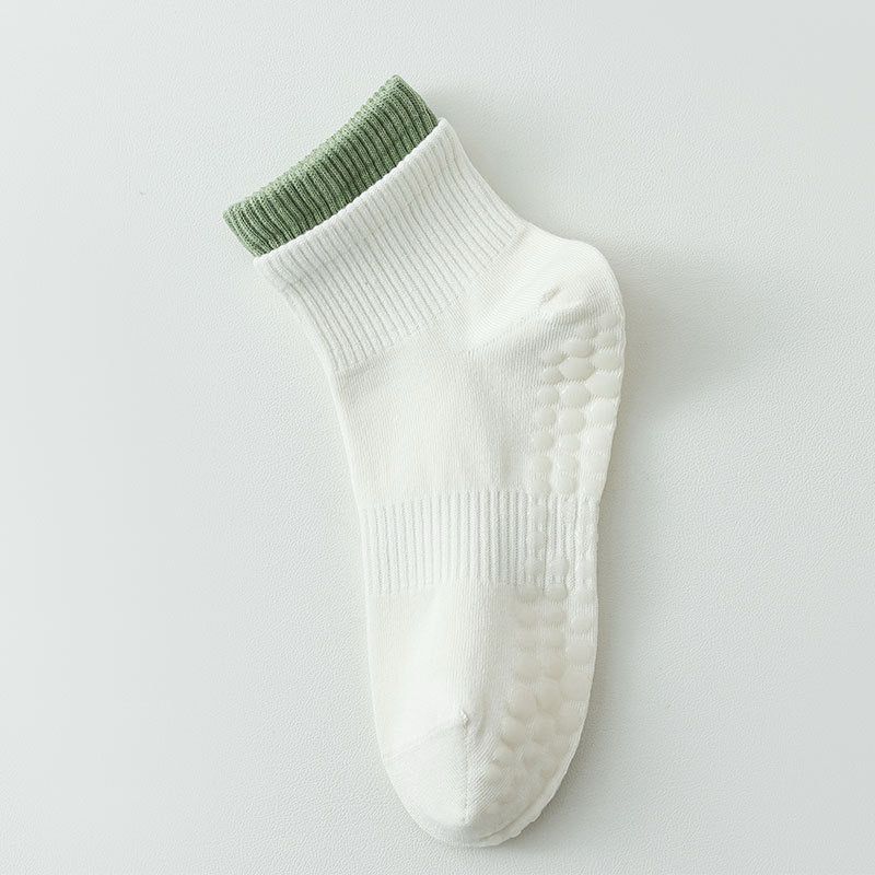 Cotton Anti Slip Yoga Socks Medium Length Socks Solid Color Fitness Pilates Women's Sports Socks Gradient Color Socks