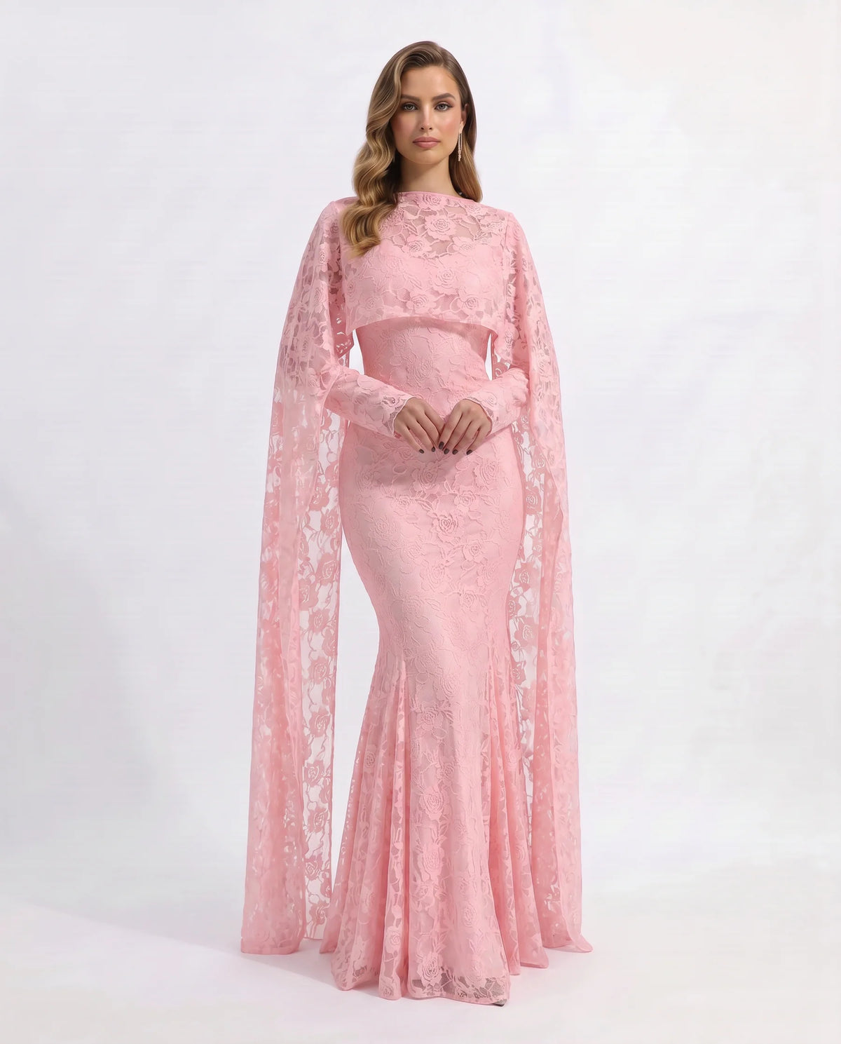 Casual Long Sleeves Lace Mermaid Bodycon Women's Maxi Dress Sexy  Long Dress for Women