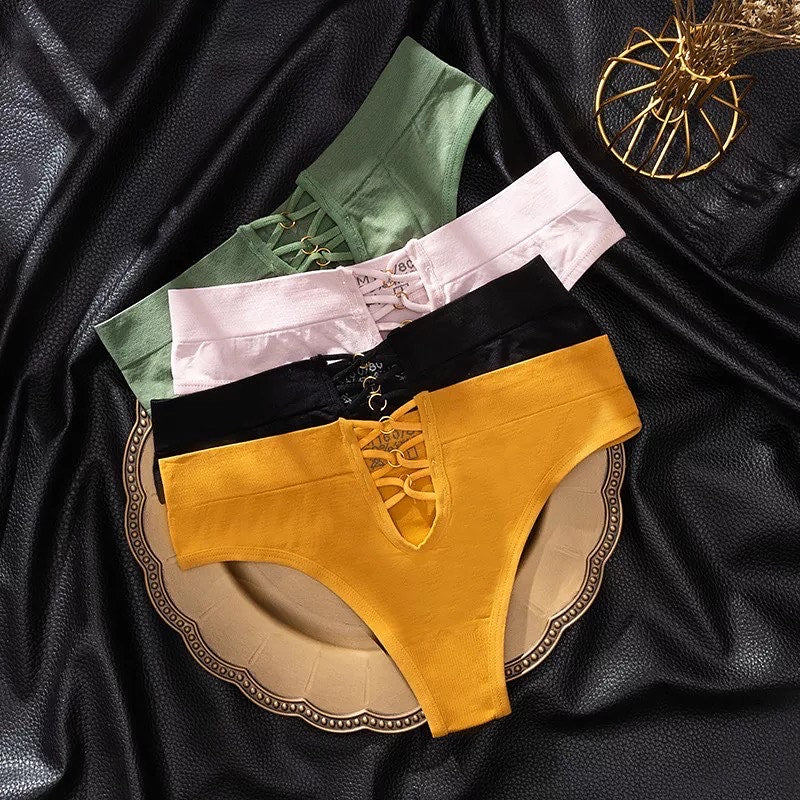 Women Panties Sexy Women Underwear Strap Hollow Panties For Women Fashion Circle Bikinis Panties Mid-waist Female Lingerie