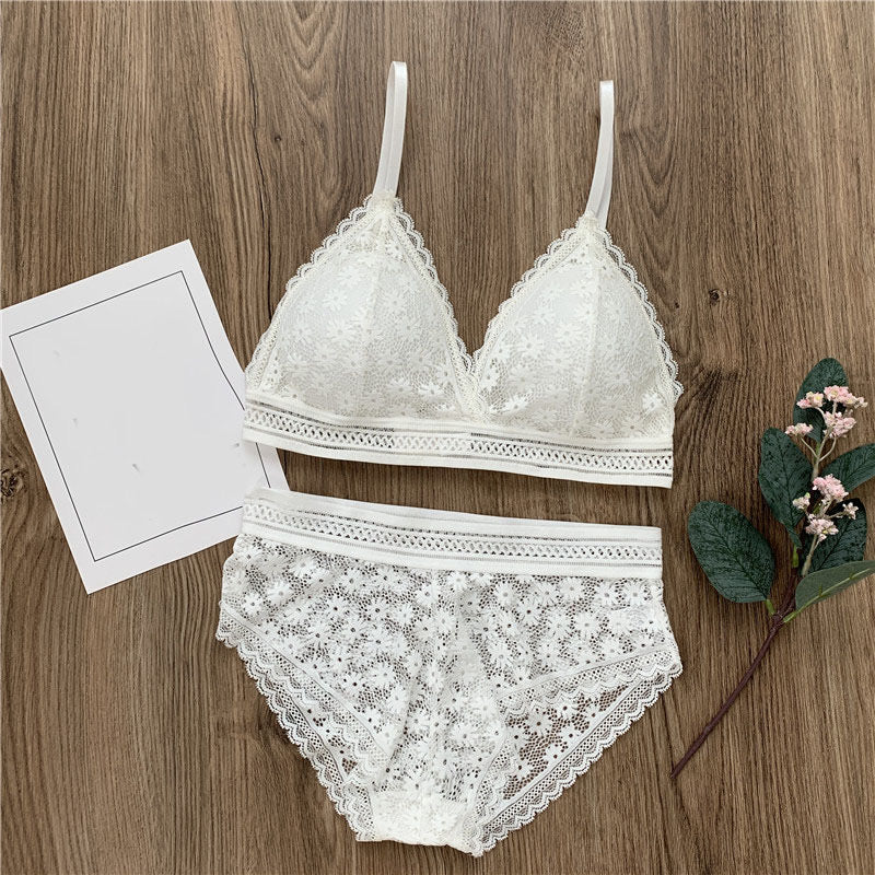 French Lace Triangle Cup Push Up Bra Set Back Ultra Thin Cotton Panties For  Women In From Kong02, $13.36