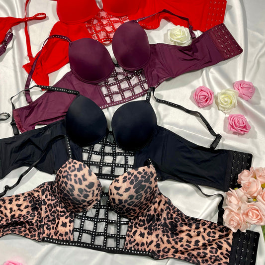 Sexy Lingerie set with crop top push up bra