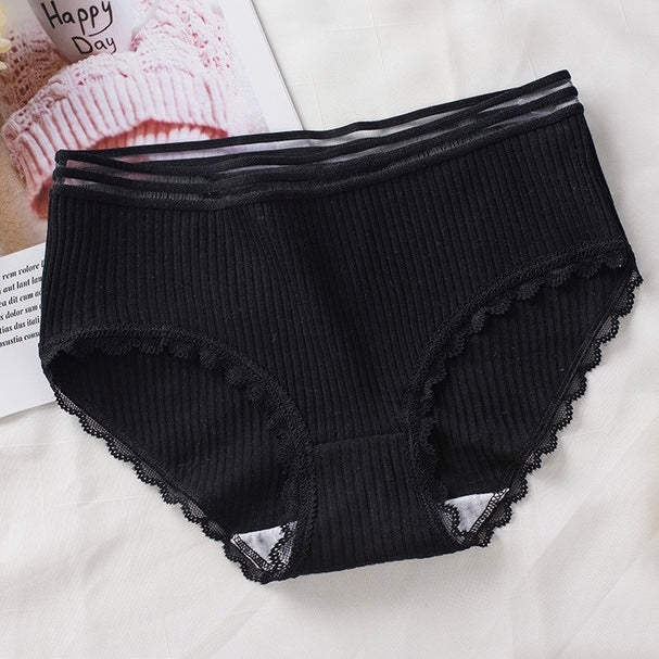 Sexy Women's Cotton Panties Hip Lift Hollow Out Briefs Mid Waist Female Comfort Breathable Underpants Solid Lady Lingerie