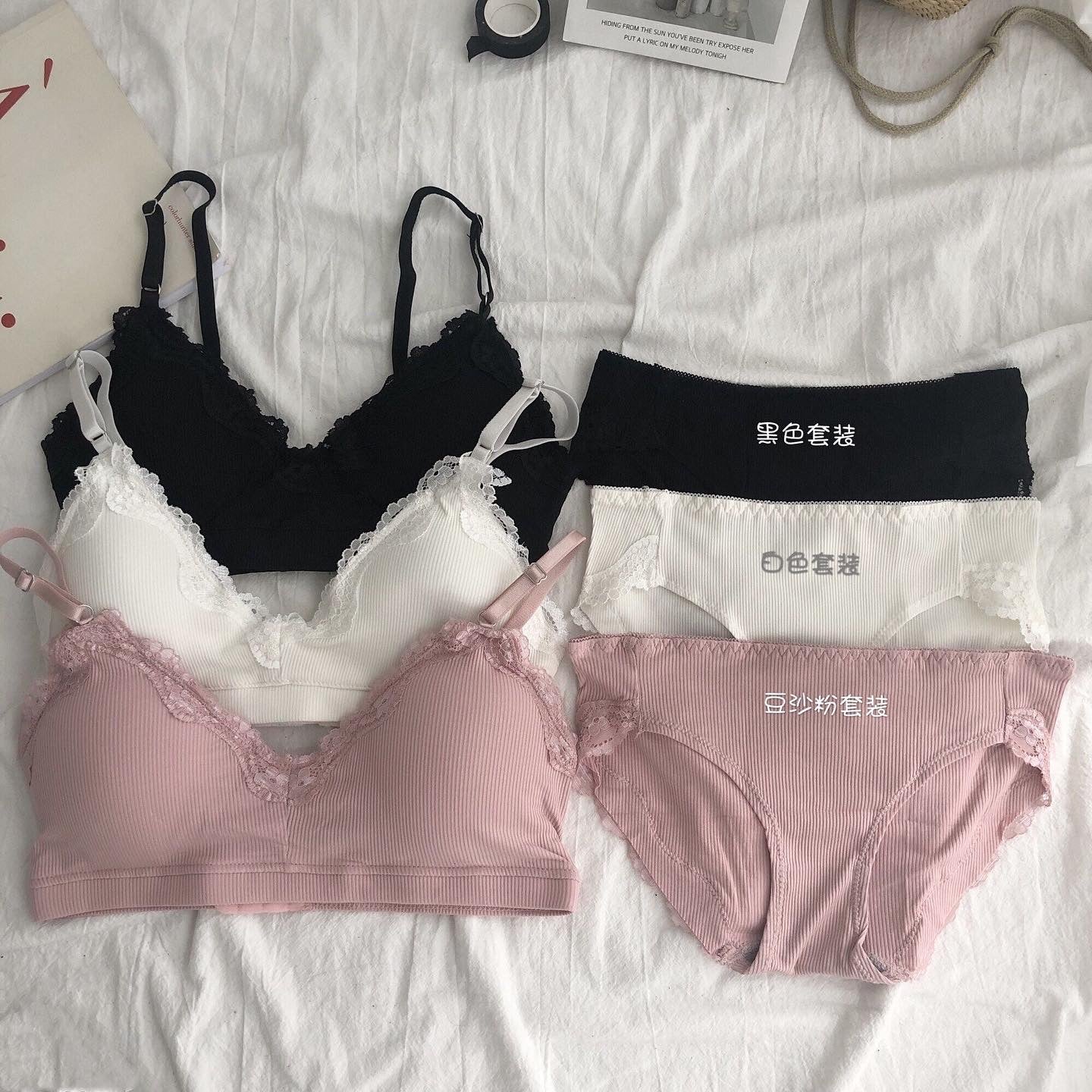 Lady Sexy Elegant Bra and Panty Set Women Bras Underwear Female Push up Bra Lingeries Bra Sets VS Brief Set Lingerie Set