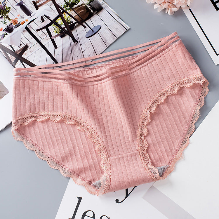 Sexy Women's Cotton Panties Hip Lift Hollow Out Briefs Mid Waist Female Comfort Breathable Underpants Solid Lady Lingerie