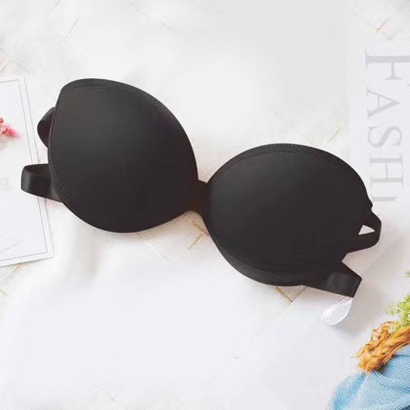 Strapless Bra Gathered Small Chest Thickened One-shoulder Silicone Non-Slip Tube Top Summer Fashion Thin Women's Bra