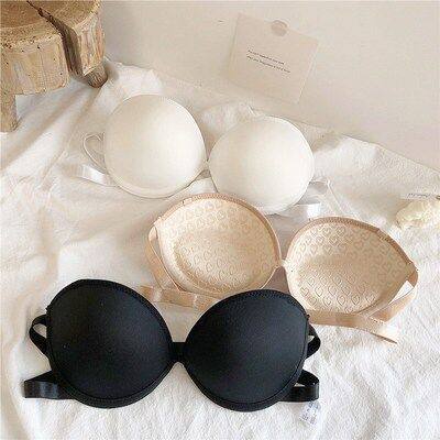 Strapless Bra Gathered Small Chest Thickened One-shoulder Silicone Non-Slip Tube Top Summer Fashion Thin Women's Bra