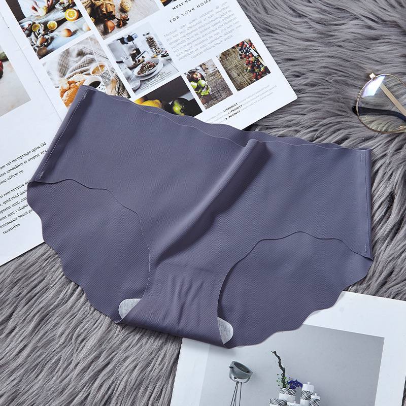 Seamless Underwear Ice Silk Girl Sexy Mid-waist Summer Women Panties